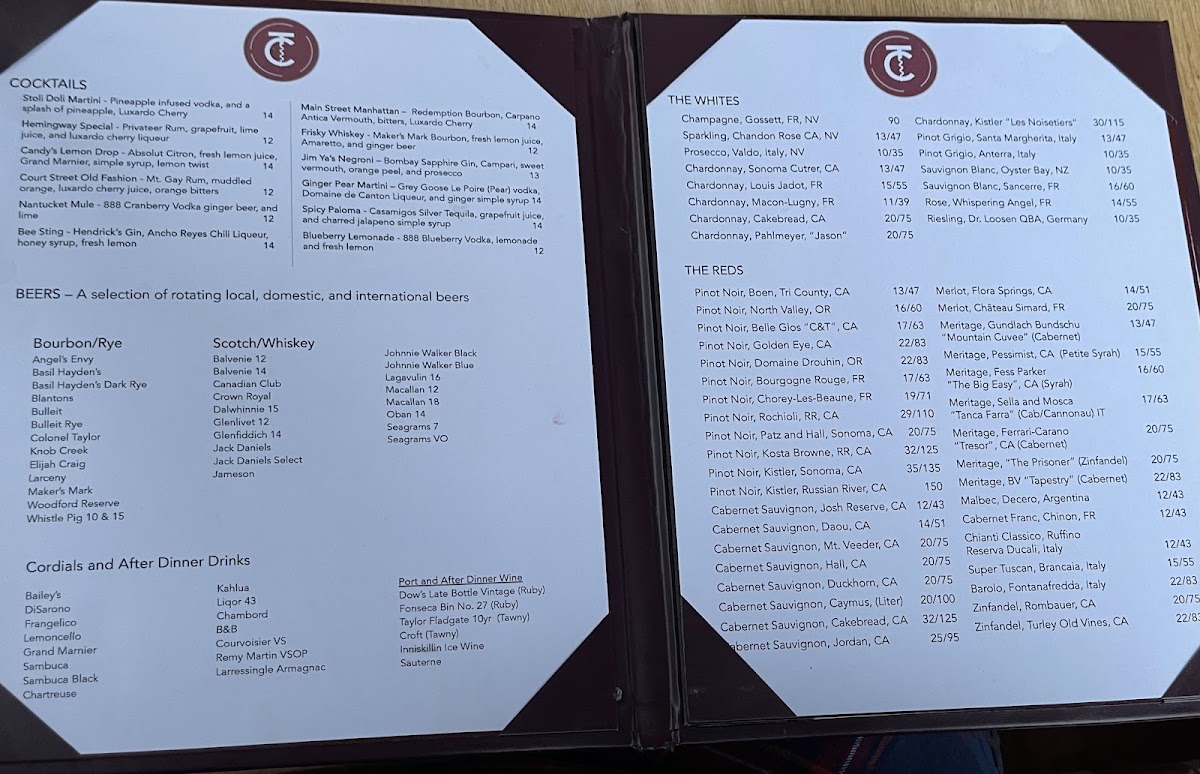 Menu Cork + Table Kitchen And Bar-2